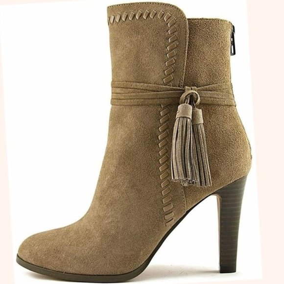 Coach Jessie Light Gray Suede Pointed-Toe Booties - Picture 4 of 11